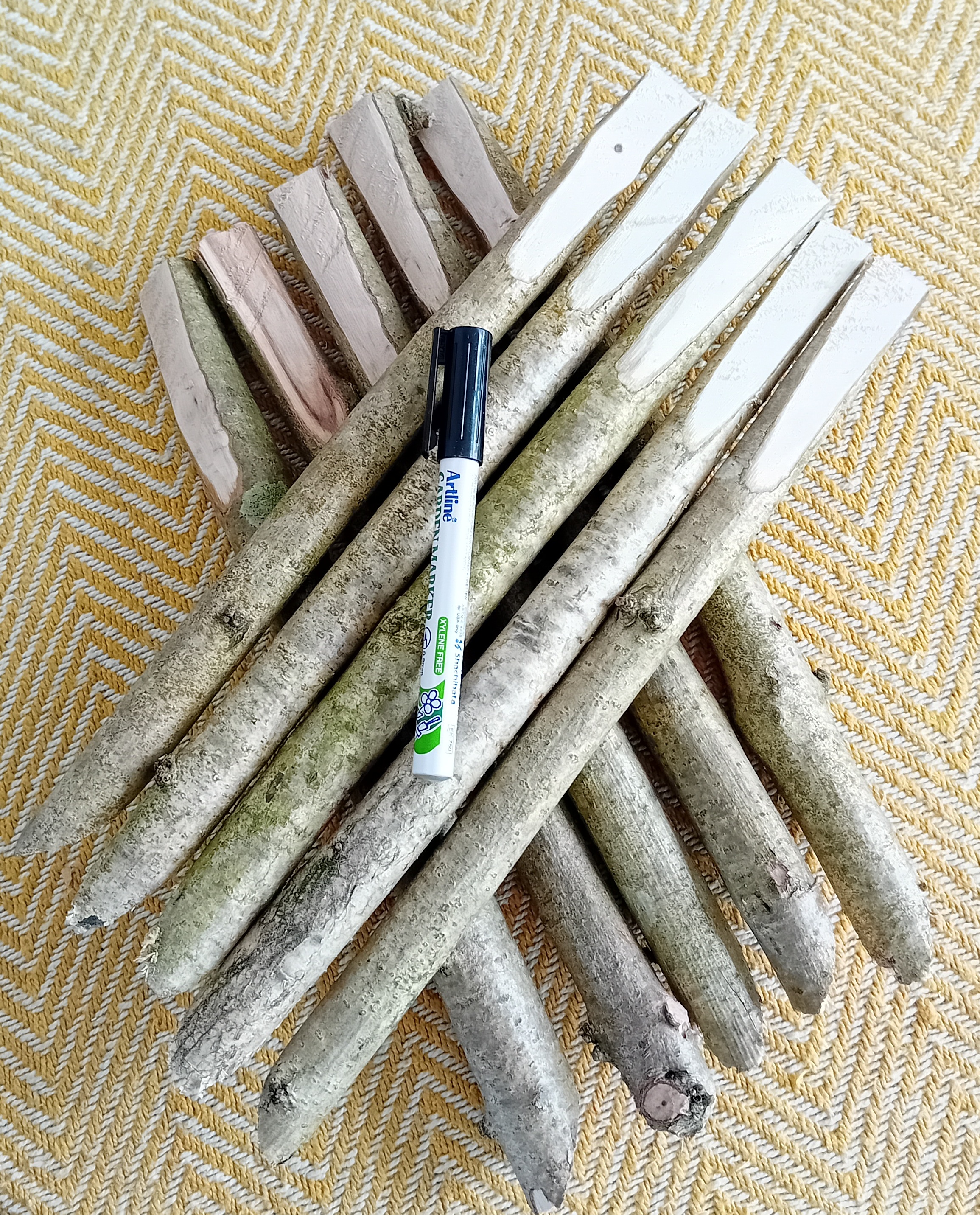 Natural plant marker tags- Rustic hazel plant labels 30cm tall